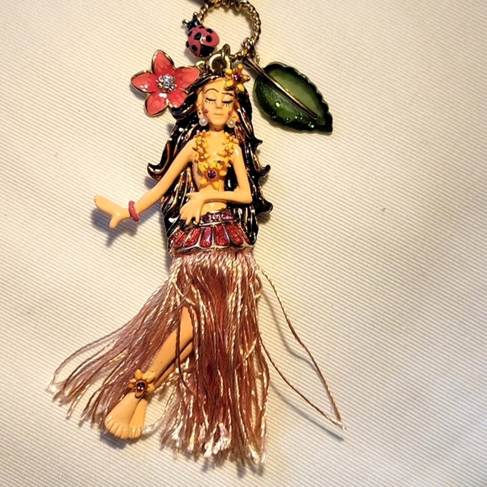 Betsy Johnson Hula Girl necklace